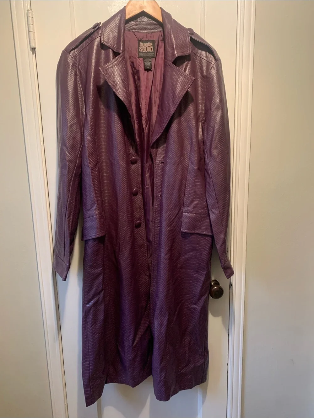 Suicide Squad Premium Adult Purple Joker Jacket Long Full Length Costume Size L